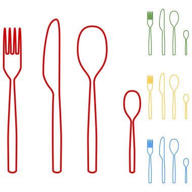 Çatal kaşık bıçak satır simgeler