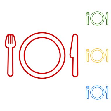 Çatal, plaka ve bıçak vektör çizim