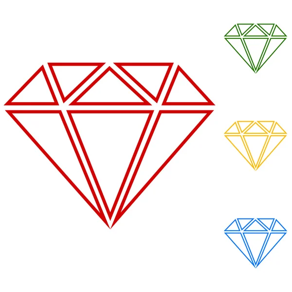 Diamant. Liniensymbole — Stockvektor