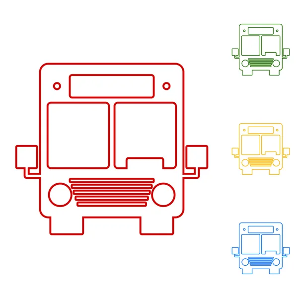 Ônibus. Conjunto de ícones de linha —  Vetores de Stock