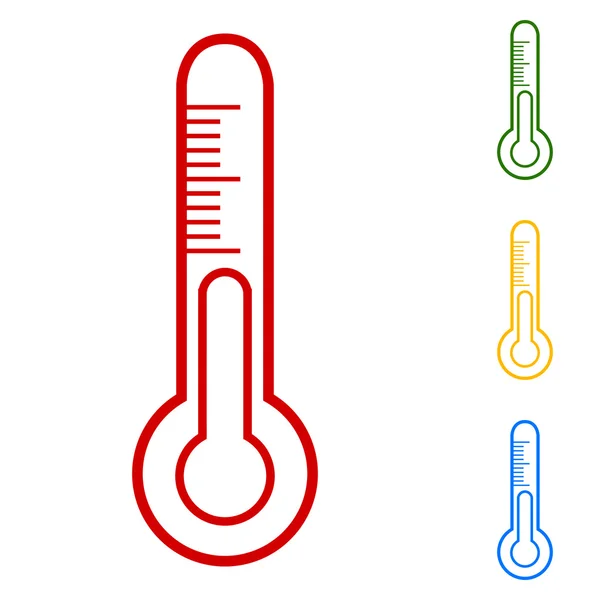 Termómetro. Conjunto de ícones de linha —  Vetores de Stock