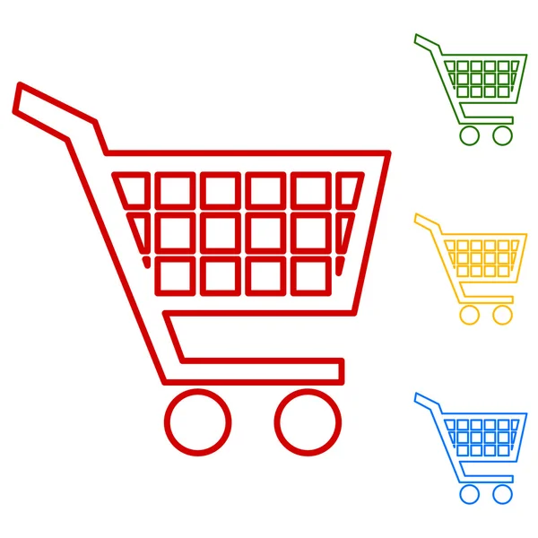 Shopping cart ikoner för online köp. — Stock vektor