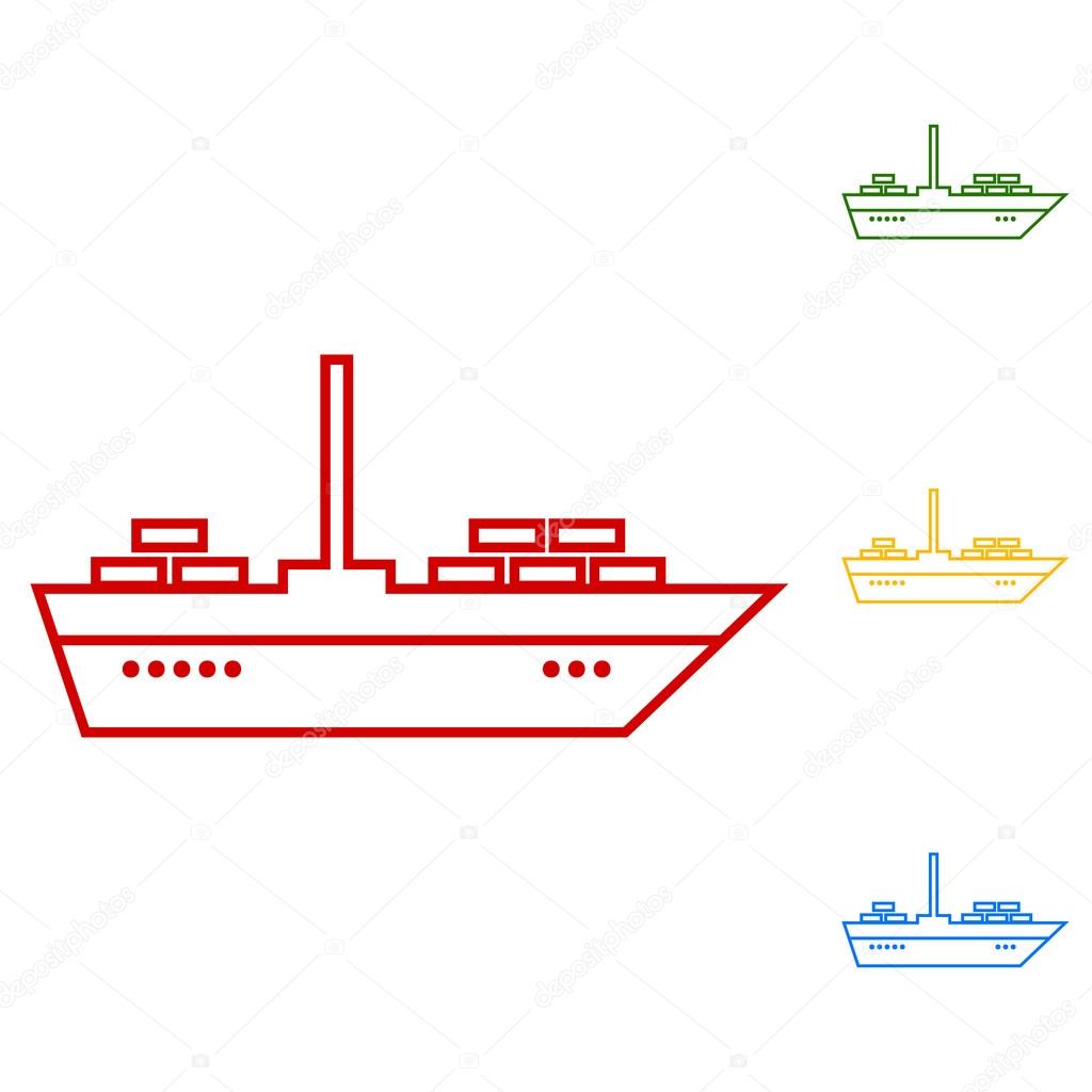 Ship. Set of line icons