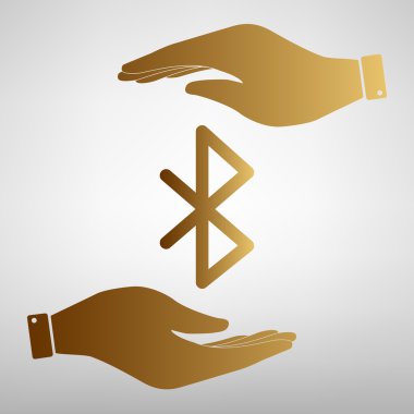 Bluetooth işareti altın etkisi.