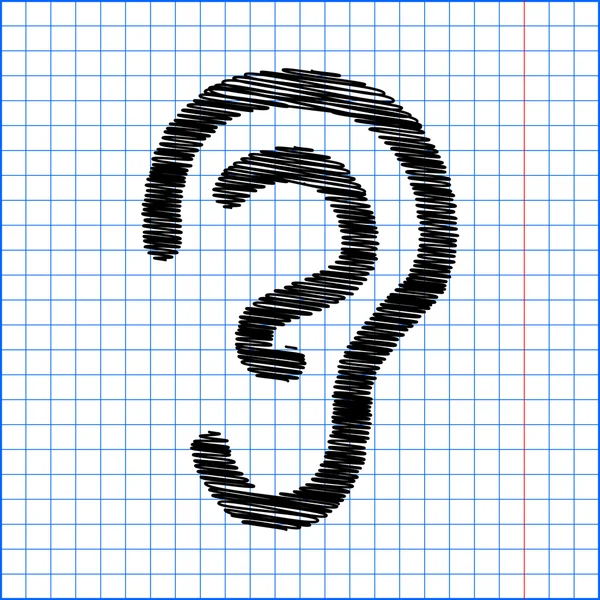 Signo de oído humano — Vector de stock