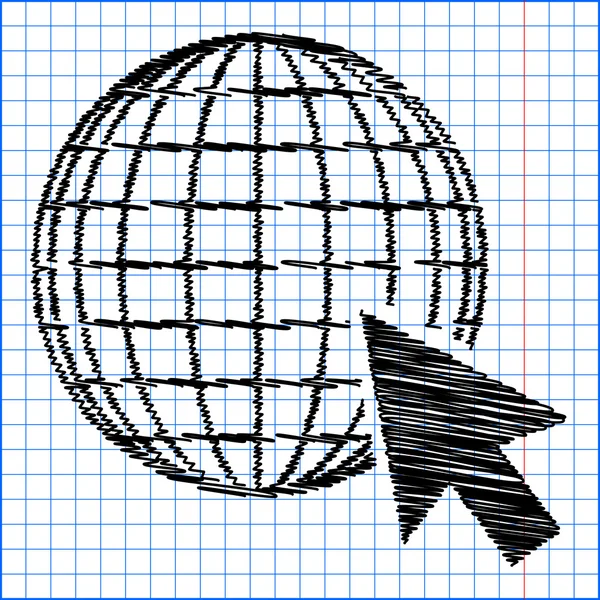 Globo de Tierra con cortesano — Vector de stock