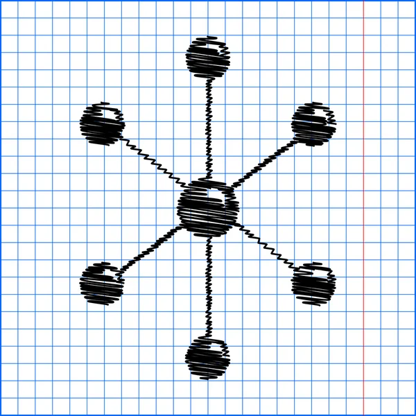 Signo molecular. Icono de estilo plano — Archivo Imágenes Vectoriales