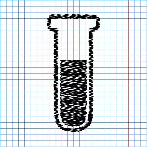 Icône tube. Signe en verre de laboratoire — Image vectorielle