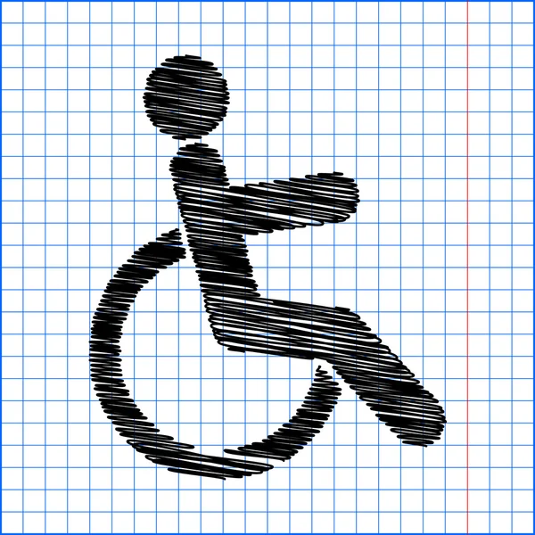 Disabled sign. Flat style icon — Stock Vector