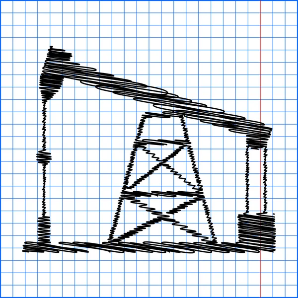 Zeichen für Ölbohrplattform — Stockvektor
