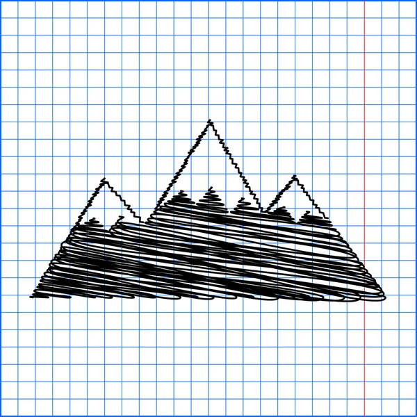 Segno di montagna. Icona in stile piatto — Vettoriale Stock