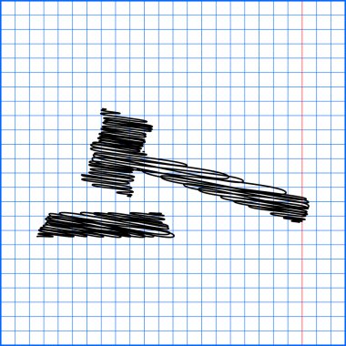 Adalet çekiç vektör simgesi