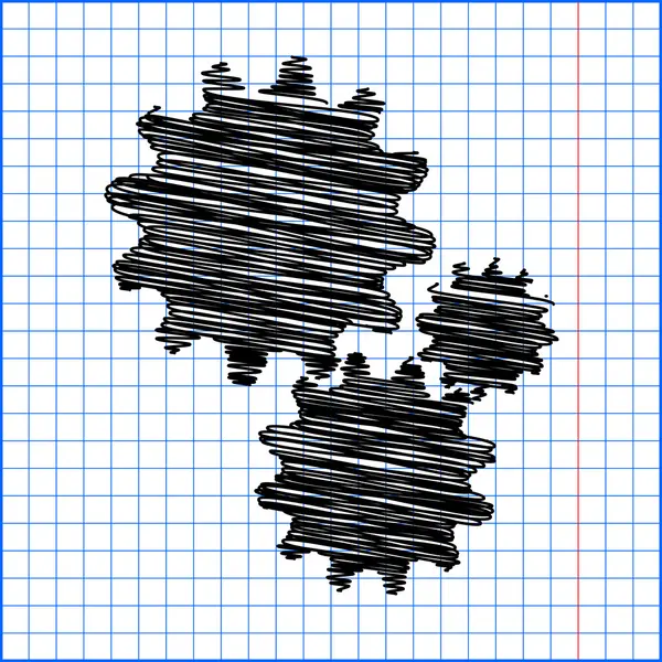 Vetor εικονίδιο ρυθμίσεων με ισχύ στυλό σε χαρτί — Διανυσματικό Αρχείο