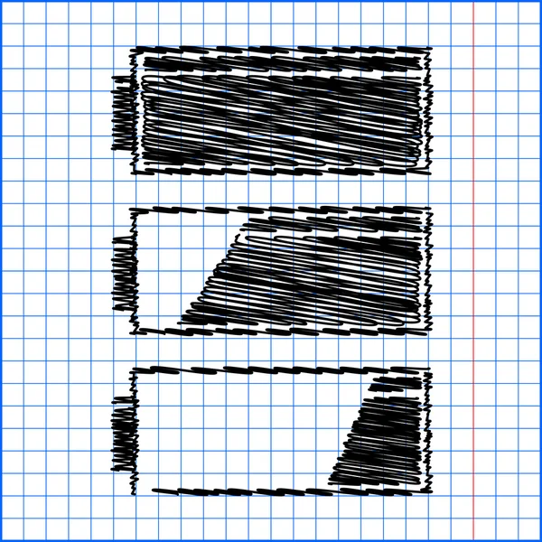 Datei-Download-Symbol mit Stift-Effekt auf Papier — Stockvektor