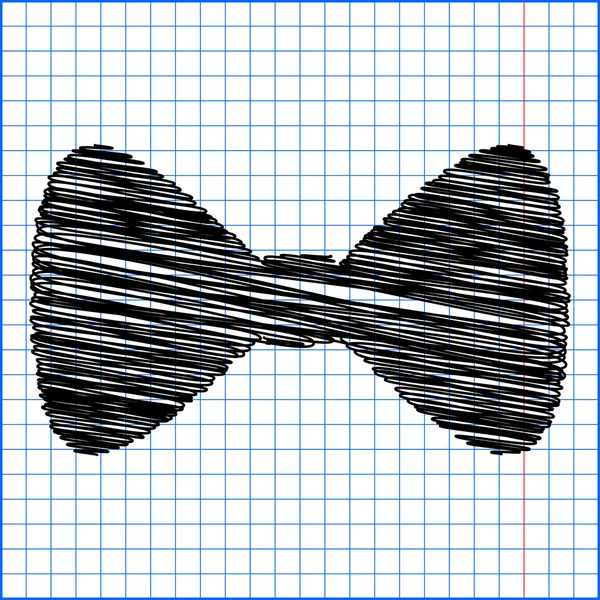 Εικονίδιο του φορέα μαύρο παπιγιόν με ισχύ στυλό σε χαρτί — Διανυσματικό Αρχείο