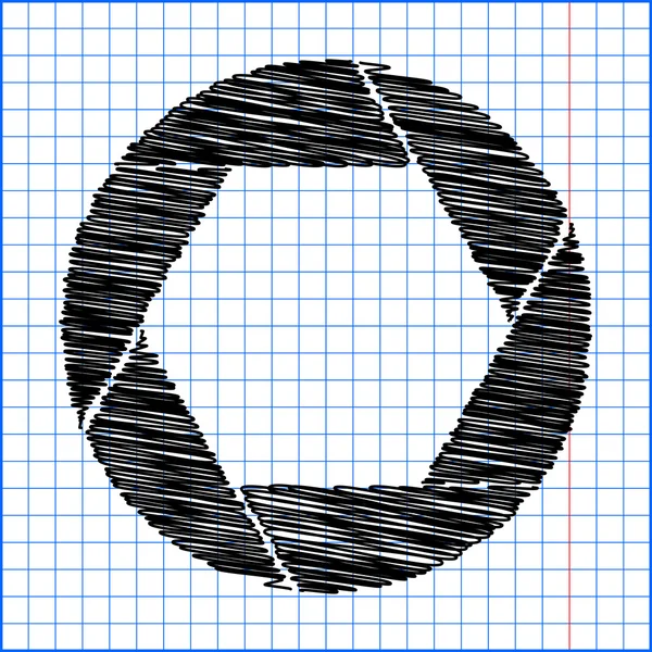 Icono de foto con efecto pluma sobre papel — Vector de stock