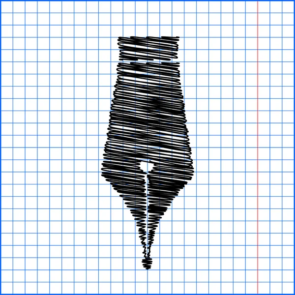 Icona a penna con effetto penna su carta — Vettoriale Stock