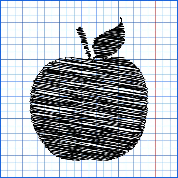 Manzana. Icono del vector — Vector de stock