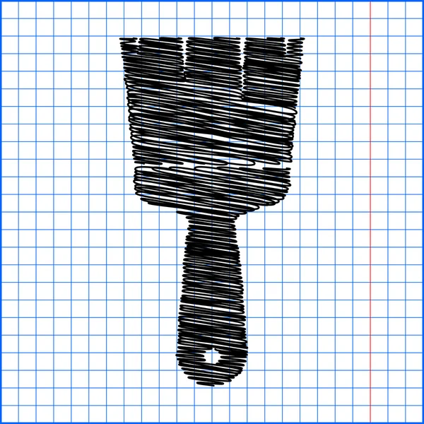 Icona pennello con effetto penna su carta — Vettoriale Stock