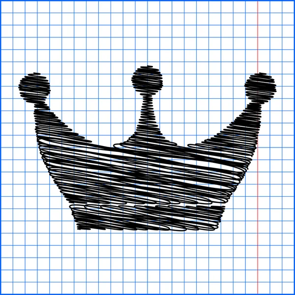 Król ikona korony z mocą kreda — Wektor stockowy