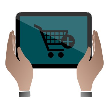 Ellerini tutun ve tablet pc dokunma