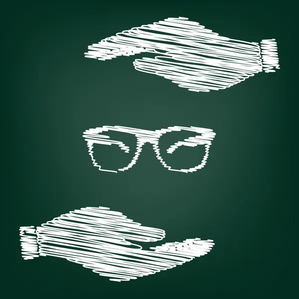 Sluneční brýle podepsat scrible efekt — Stockový vektor
