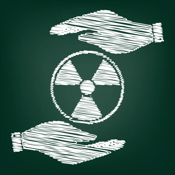 Радиационный круглый знак — стоковый вектор