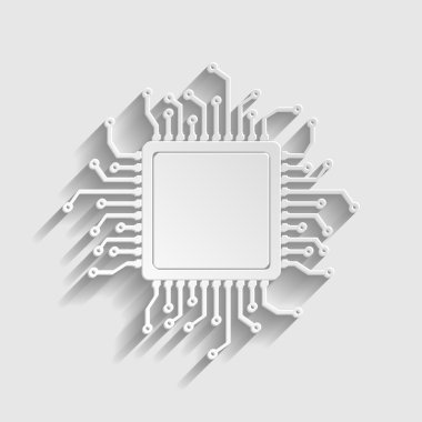 CPU Microprocesso. Kağıt stil ikonu