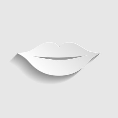 Dudaklar işareti. Kağıt stil ikonu