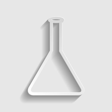 Konik Flask işareti. Kağıt stil ikonu