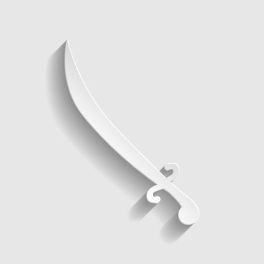 Kılıç işareti. Kağıt stil ikonu