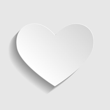 Kalp işareti. Kağıt stil ikonu