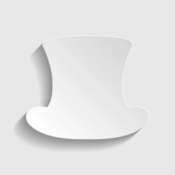Señal de sombrero de copa. icono de estilo de papel — Vector de stock