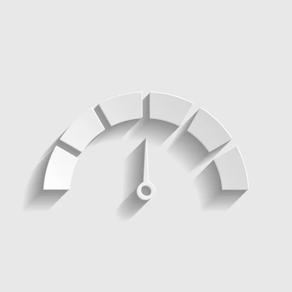 Panneau indicateur de vitesse. icône de style papier — Image vectorielle