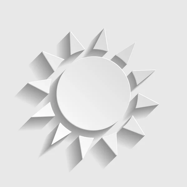 Sun jelentkezzen. Papír stílus ikon — Stock Vector