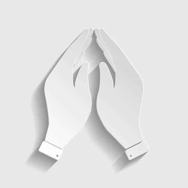 Hand icon. Prayer symbol. — Stock Vector