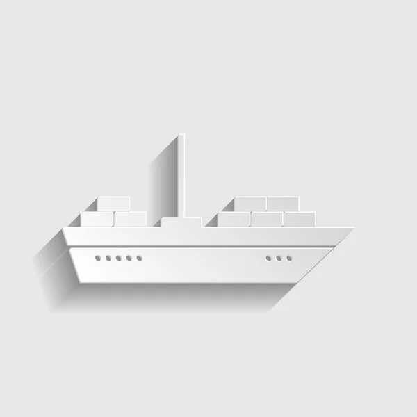 Panneau de bateau. icône de style papier — Image vectorielle