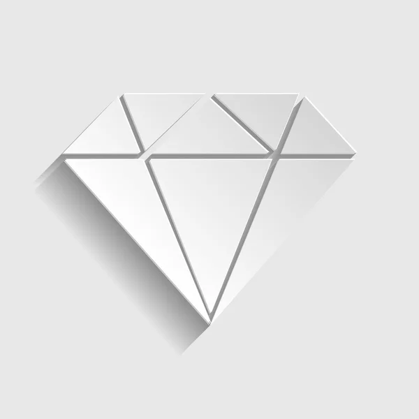 Gyémánt jele. Papír stílus ikon — Stock Vector
