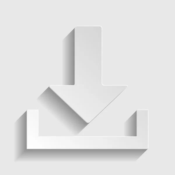 Télécharger le panneau. icône de style papier — Image vectorielle