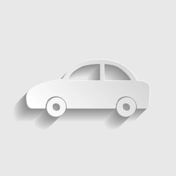 Señal de coche. icono de estilo de papel — Vector de stock