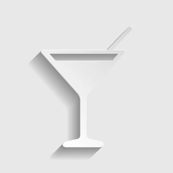 Coctail teken. Papier stijlicoon — Stockvector