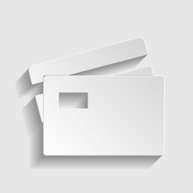 Kredi kartı işareti. Kağıt stil ikonu