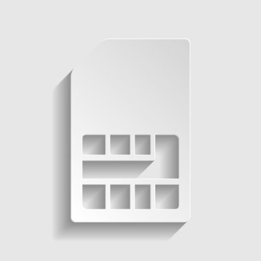 SIM kart işareti. Kağıt stil ikonu