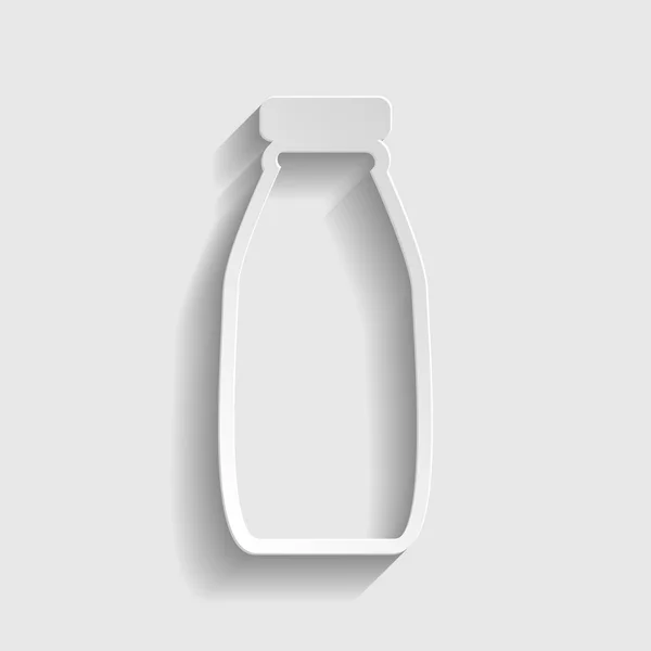 Знак пляшки молока. Піктограма стилю паперу — стоковий вектор