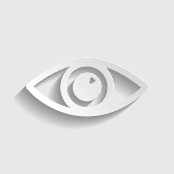 Eye sign. Paper style icon — Stock Vector