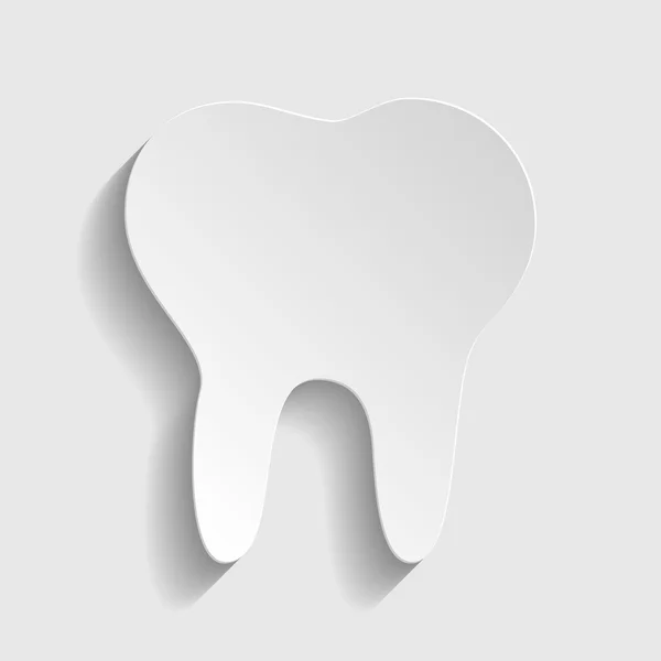 Signo de dientes. icono de estilo de papel — Vector de stock