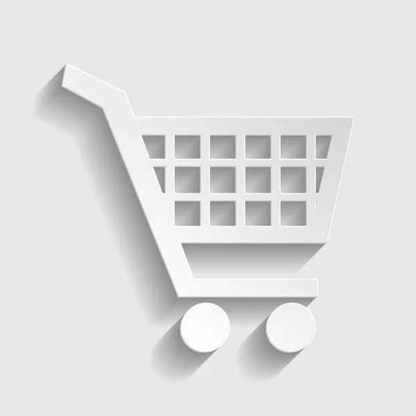Shopping cart tecken. Papper stilikon — Stock vektor