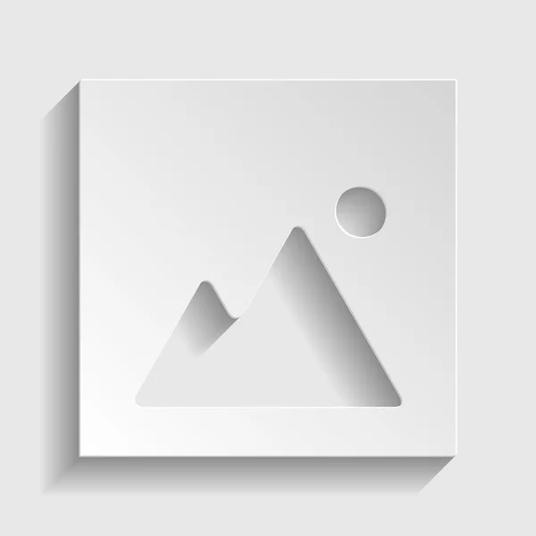 Signo de imagen. icono de estilo de papel — Vector de stock