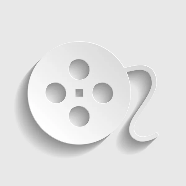 Signo circular de película. icono de estilo de papel — Vector de stock
