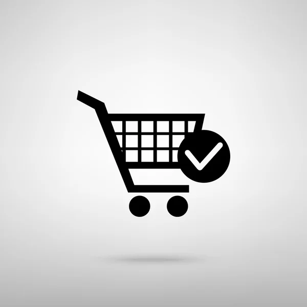 Alışveriş sepeti ve onay işareti simgesini — Stok Vektör